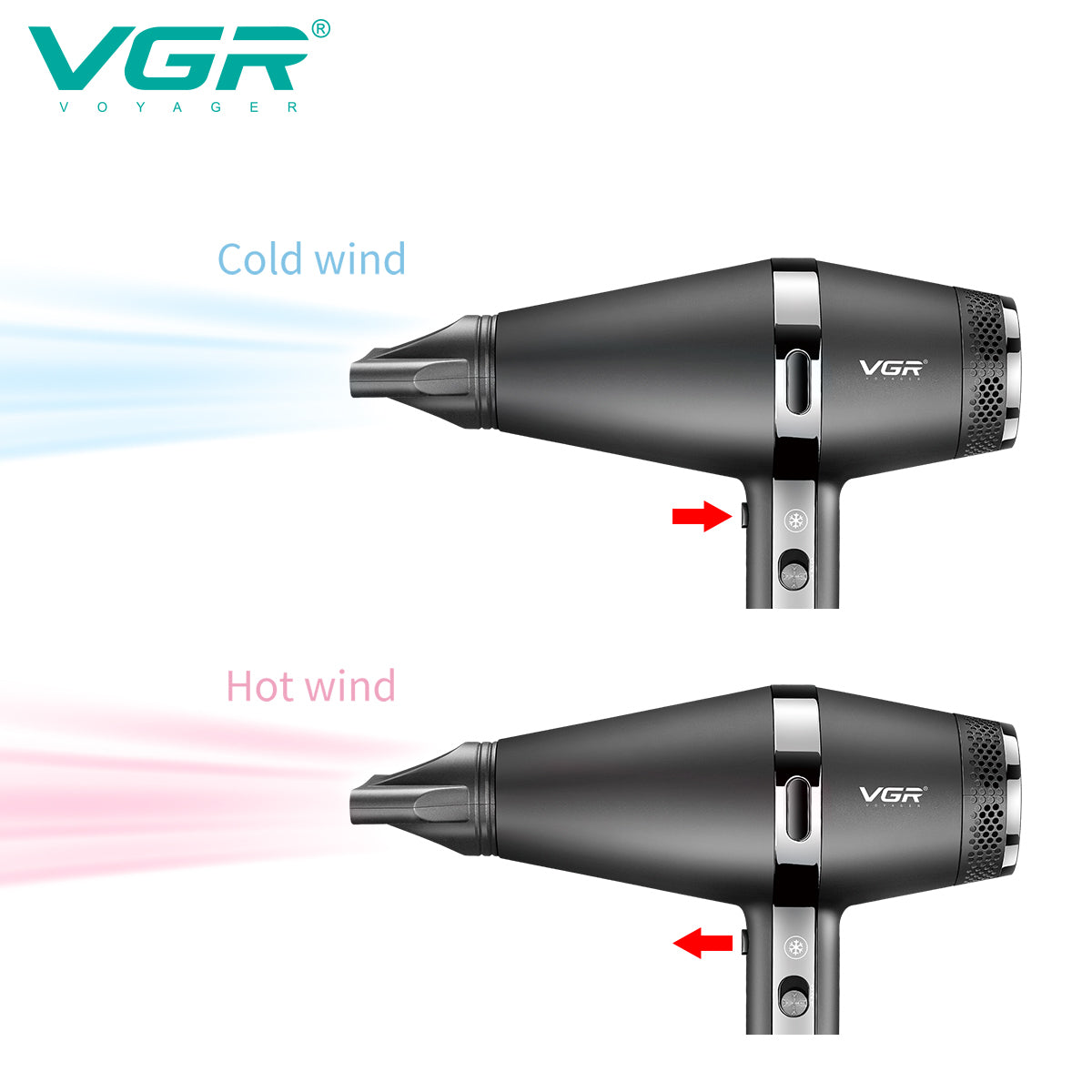 VGR V-451 – Asciugacapelli Professionale 1800-2200W