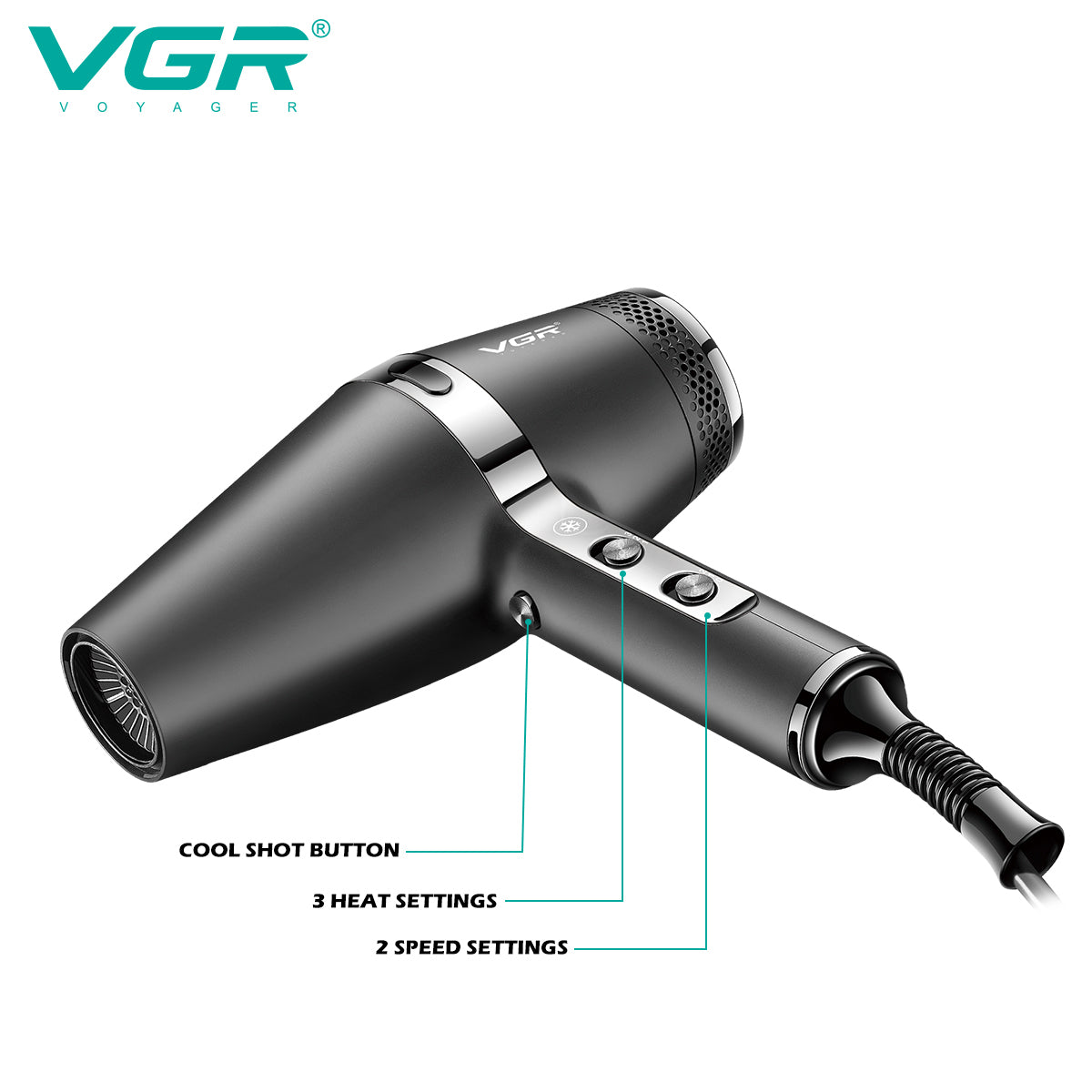 VGR V-451 – Asciugacapelli Professionale 1800-2200W