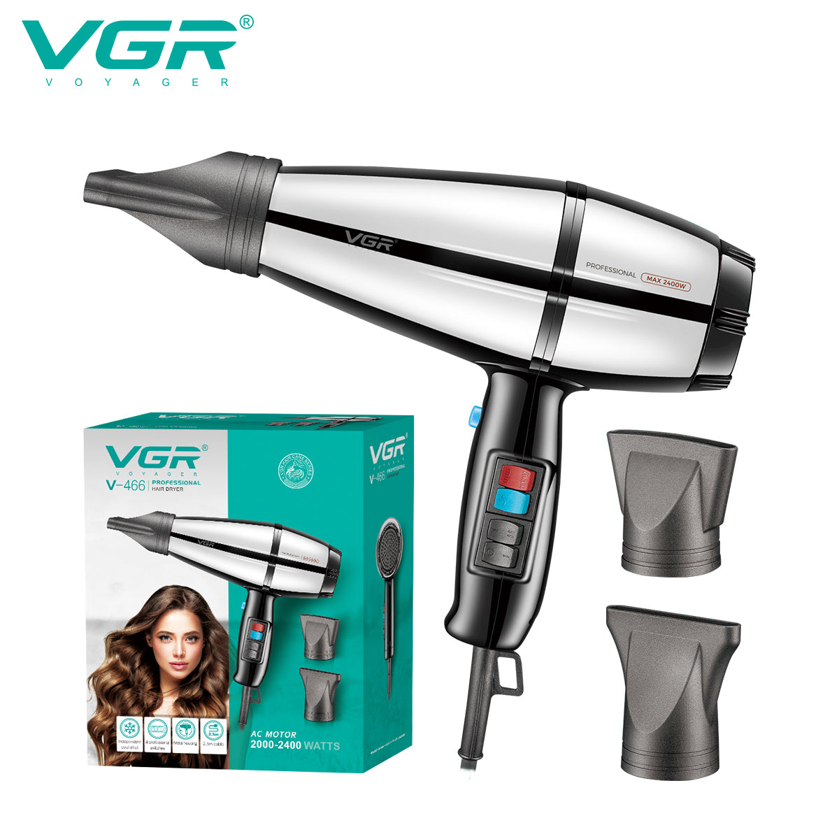 VGR V-466 – Asciugatura Ionica per Capelli Setosi e Senza Crespo