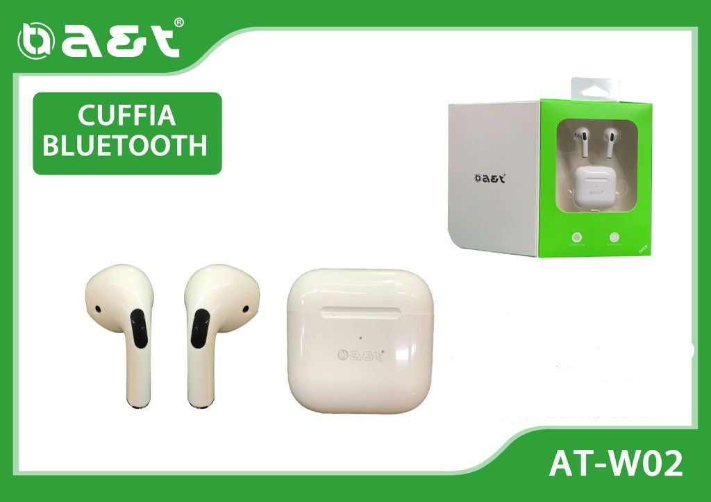 CUFFIA WIRELESS AURICOLARE BLUETOOTH AT-W02