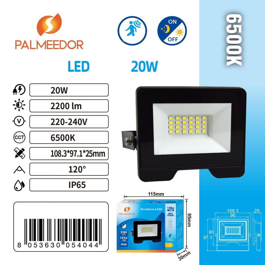 95404 faro proiettore da esterno 6500k Luce bianca fredda 20W