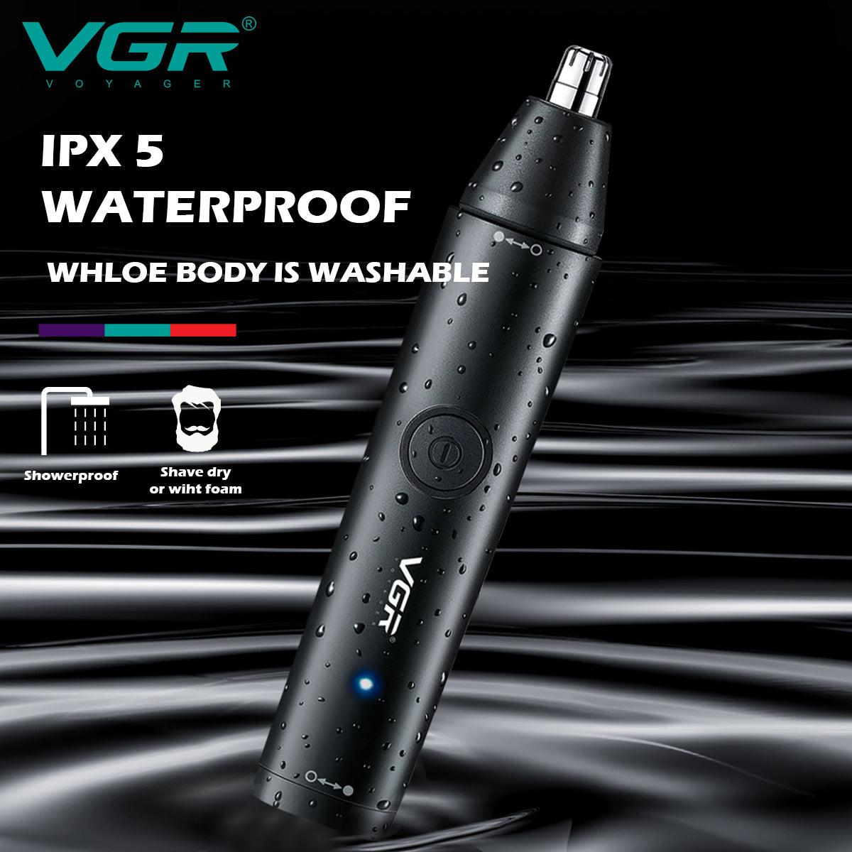 VGR V-613 – Trimmer Professionale per Orecchie, Naso e Sopracciglia