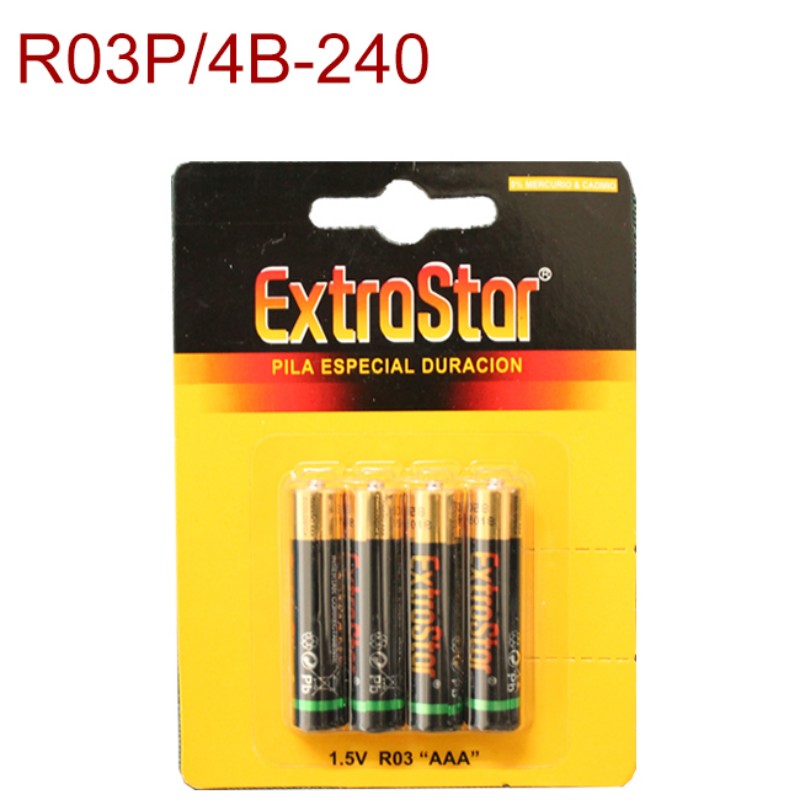 Batteria ExtraStar pile Ministilo al carbonio AAA R03 da 1,5 Volt Special duration