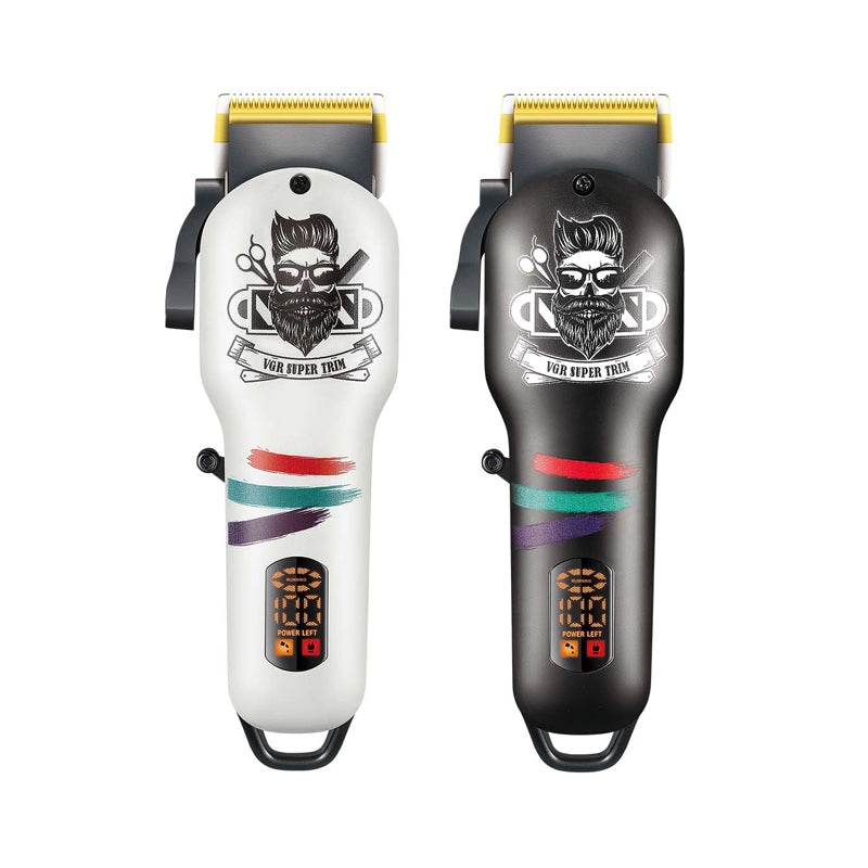 VGR V-699 – Dispositivo multifunzione con 5 testine intercambiabili per barba, capelli e peli del corpo. Include lame in acciaio inox, una autonomia di 120 minuti, e ricarica USB rapida per la massima praticità.