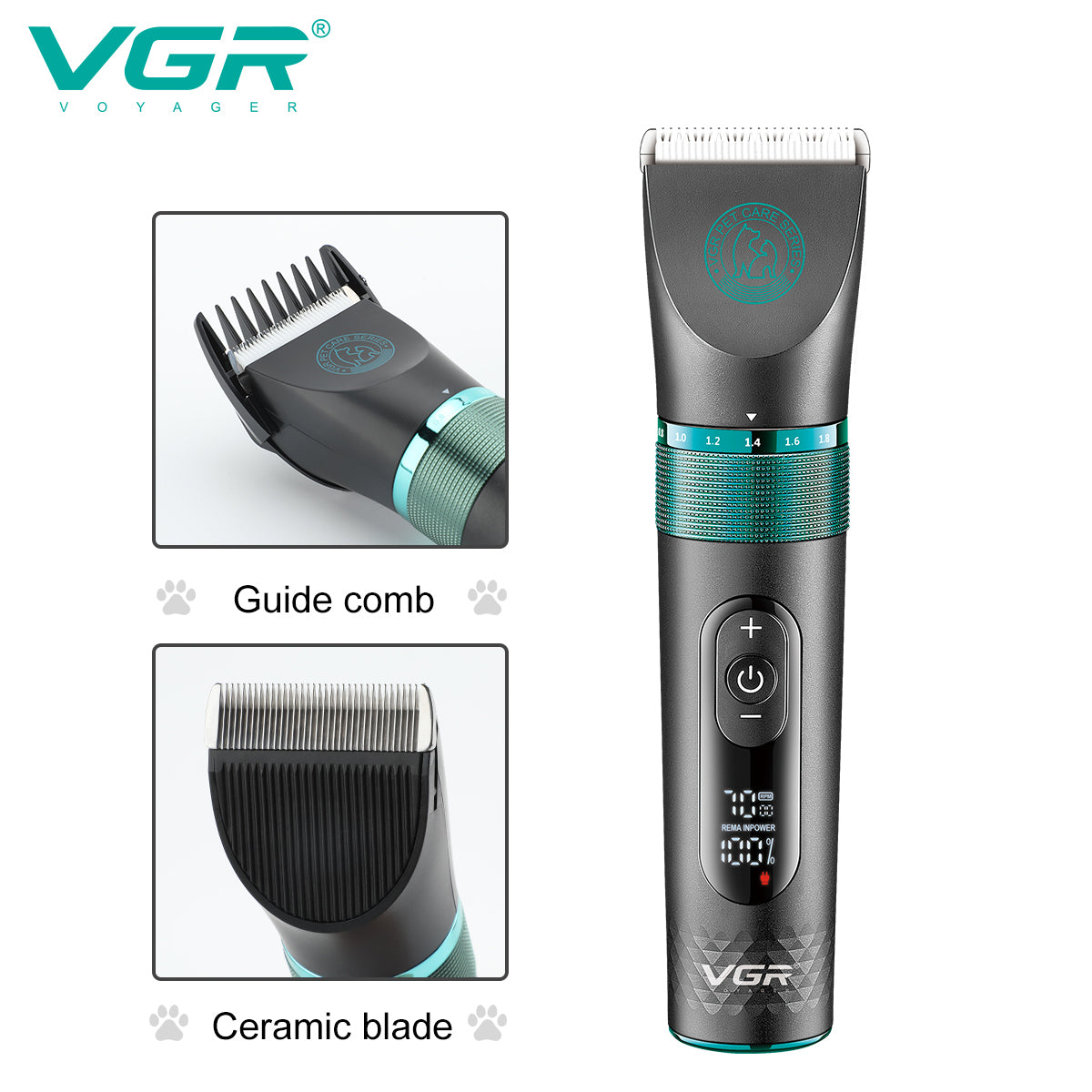 VGR V-209 – Tagliacapelli Professionale per Animali con Display Digitale