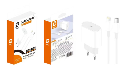 Alimentatore caricabatterie USB type C/Lightning 5V-3A/12V-1.67A PD20W