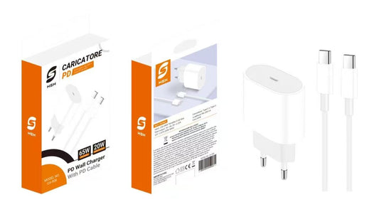 Alimentatore caricabatterie USB type C/TYPE-C 5V-3A/65W