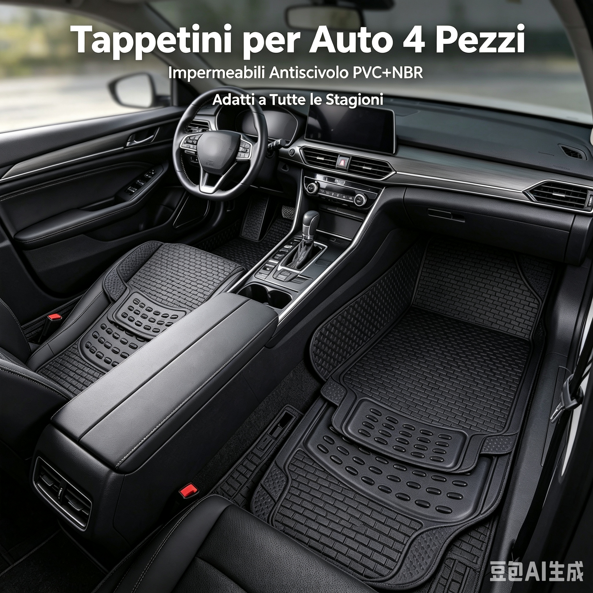 tappetini auto universali，tappeti per auto impermeabili，tappetini antiscivolo auto，tappetini auto pvc