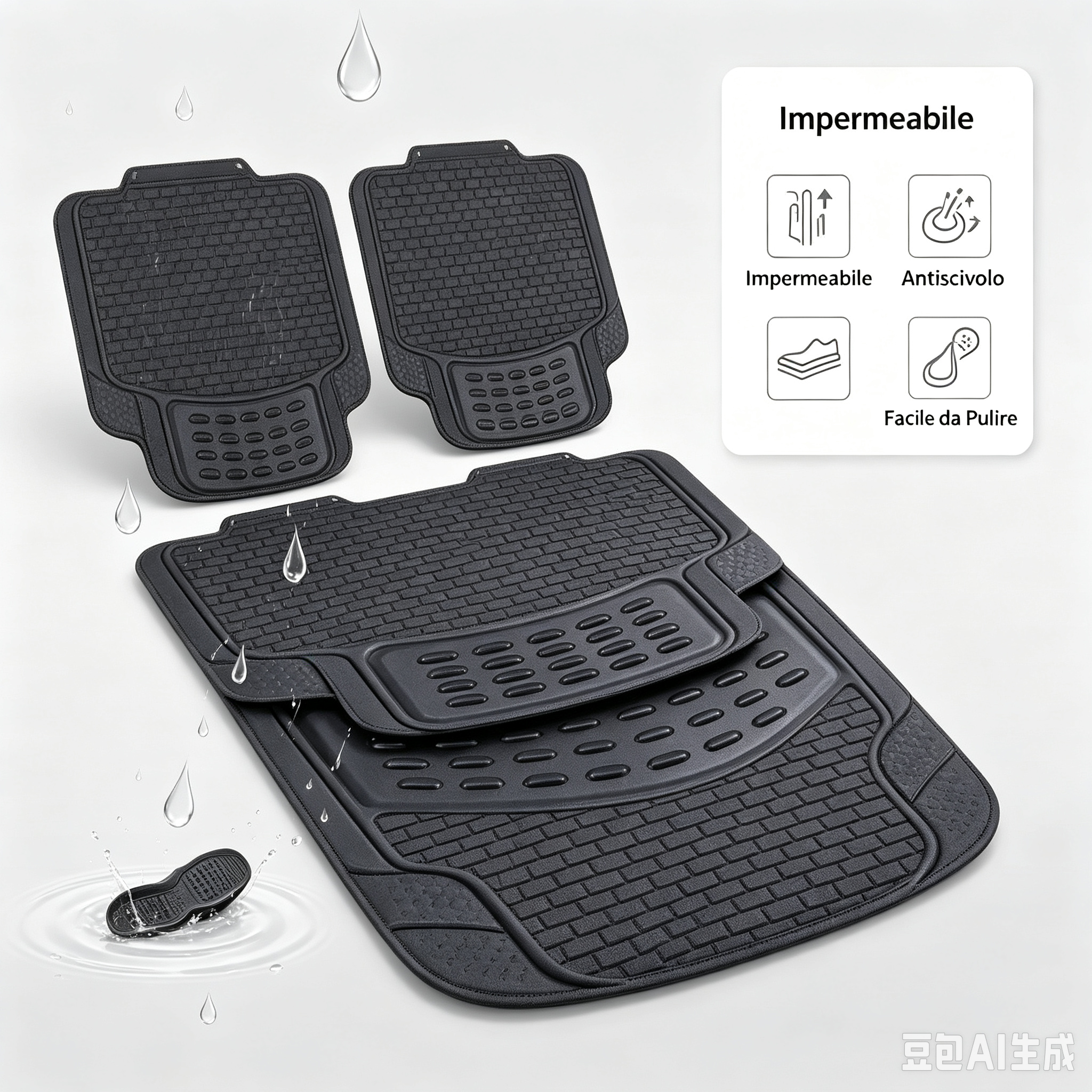 tappetini auto universali，tappeti per auto impermeabili，tappetini antiscivolo auto，tappetini auto pvc