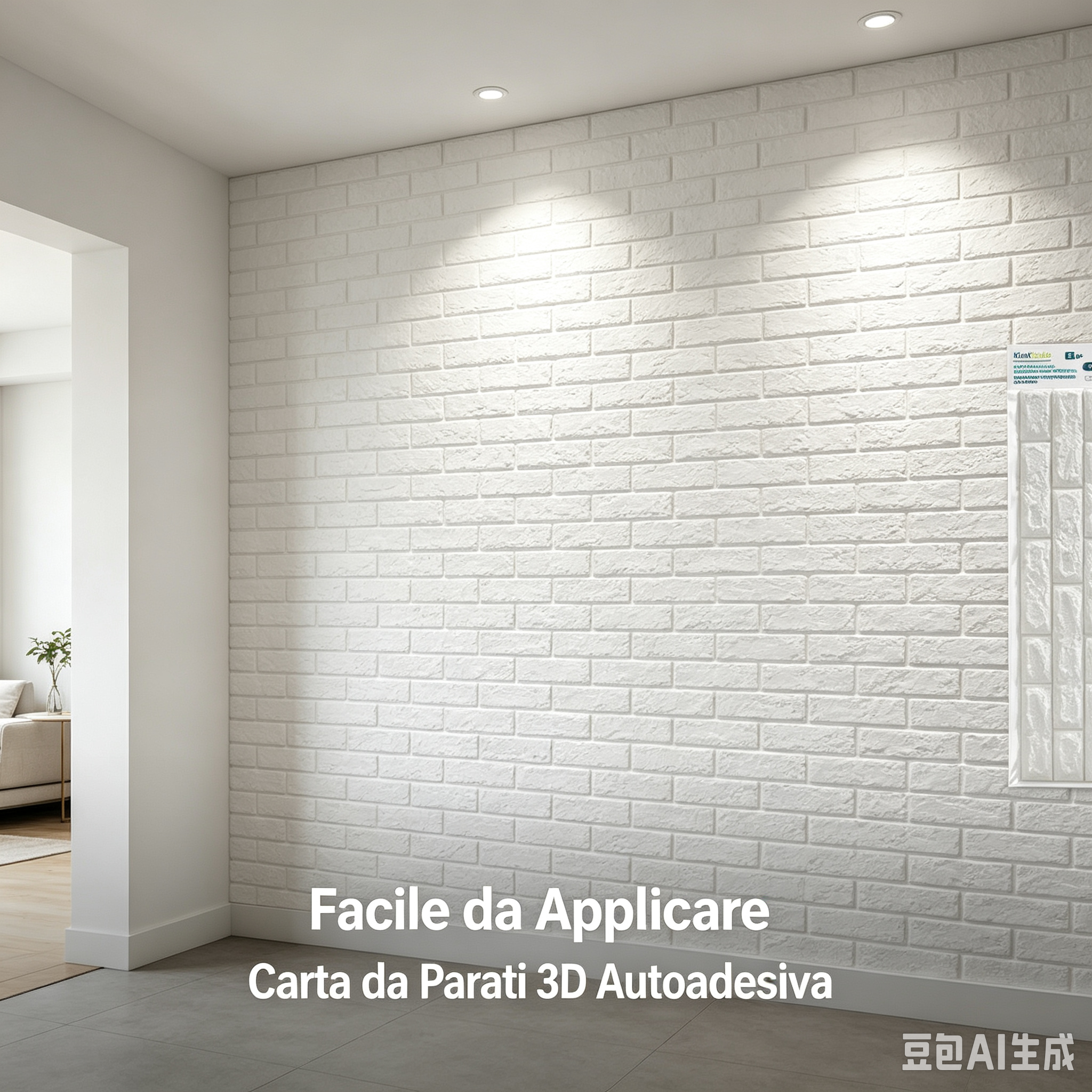 10PZ Carta da Parati 3D Autoadesiva Effetto Mattone 70x77cm, Impermeabile e Antiumidità, Facile da Applicare per Pareti