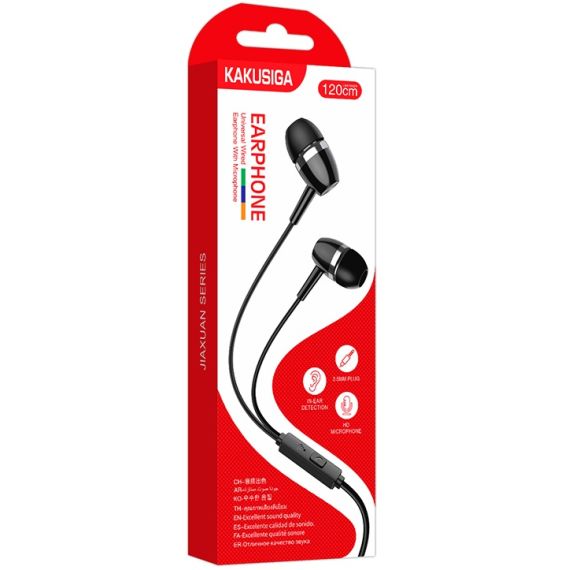 Cuffie auricolari con microfono 1.2m jack audio 3.5mm nere KSC-659