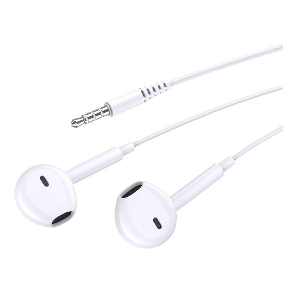 Cuffie auricolari con microfono 1.2m jack audio 3.5mm bianche JD008