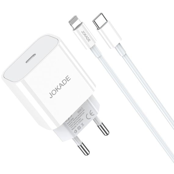 Caricabatterie con cavo USB tipo C / Lightning ricarica rapida 3A 27W bianco