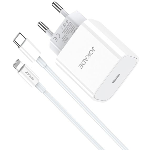 Caricabatterie con cavo USB tipo C / Lightning ricarica rapida 3A 27W bianco