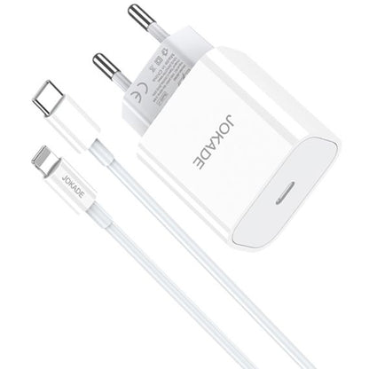 Caricabatterie con cavo USB tipo C / Lightning ricarica rapida 3A 27W bianco