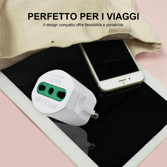 EXTRASTAR Adattatori presa italiana (10/16A) spina schuko per i viaggi in Germania, Spagna, Portogallo, Austria, Grecia, Turchia