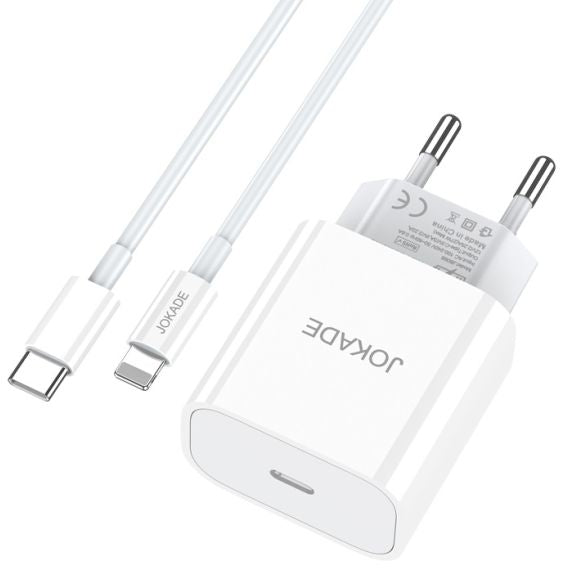 Caricabatterie con cavo USB tipo C / Lightning ricarica rapida 3A 27W bianco