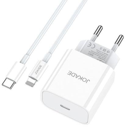 Caricabatterie con cavo USB tipo C / Lightning ricarica rapida 3A 27W bianco