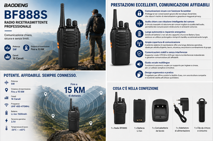 BAOFENG BF-888S walkie-talkie,portabile due via radio