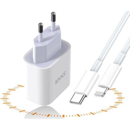 Caricabatterie con cavo USB tipo C / Lightning ricarica rapida 3A 27W bianco