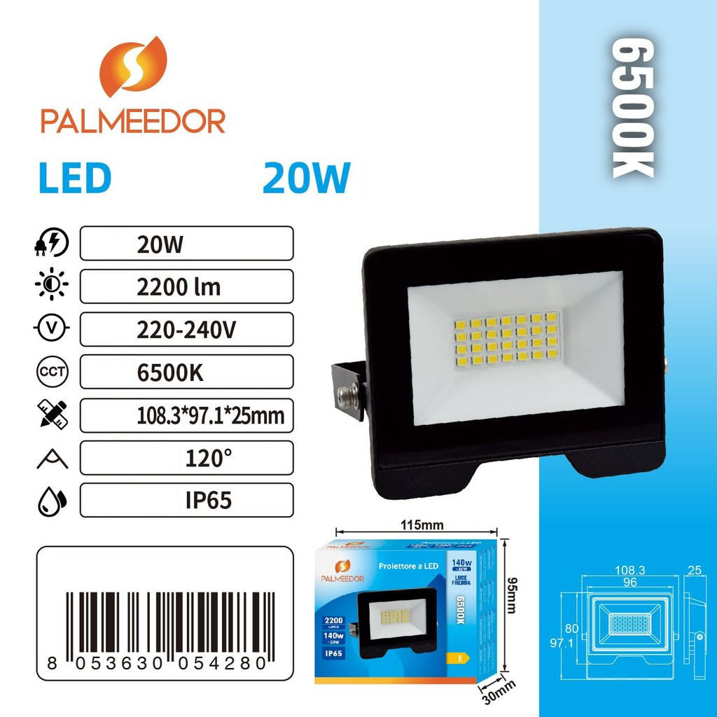95428 faro proiettore da esterno 6500k Luce bianca fredda 20W