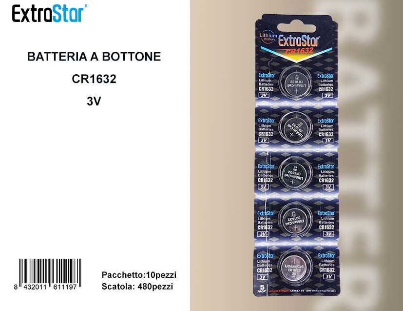 BATTERIE A BOTTONE PILE CR1632 3V BLISTER 5PZ