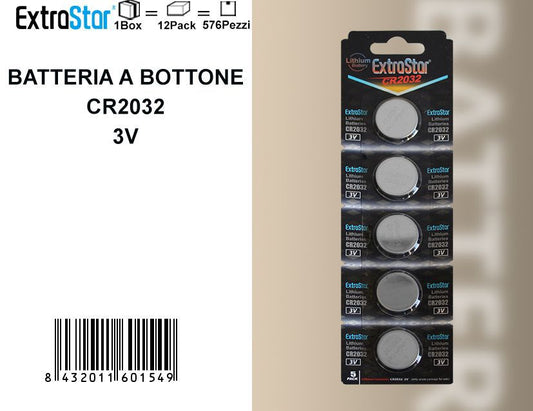 BATTERIE A BOTTONE PILE CR2032 3V BLISTER 5PZ