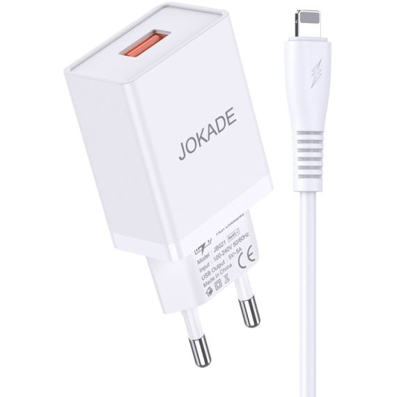 Caricabatterie USB Lightning ricarica rapida 5V/5A JB022