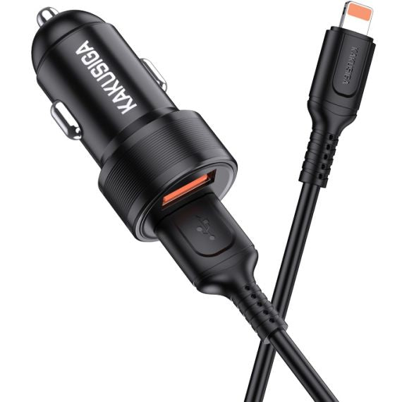 Caricabatterie da auto ricarica rapida 2xUSB 5V 2.4A con cavo Lightning KSC-860