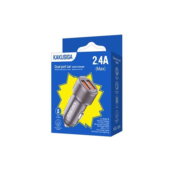 Alimentatore caricabatterie da auto 2xUSB 5V 2.4A KSC-859