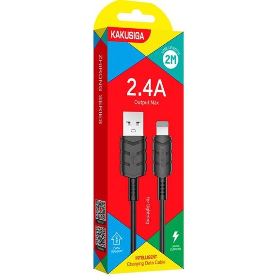 Cavo per ricarica e sincronizzazione Lightning 2m 2.4A nero KSC-716