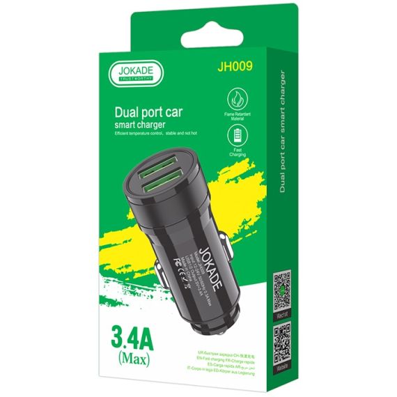 Caricabatterie da auto 2 porte USB 3.4A JH009