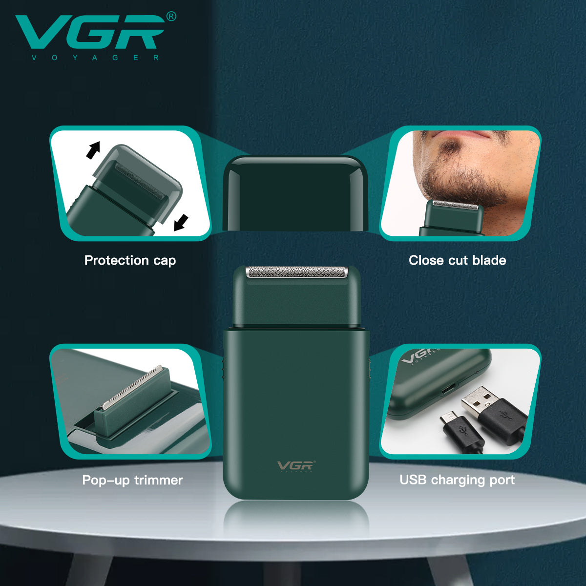 Power Supply: USB Working Time: 45 Minutes Charging Time: 8 Hours Battery: 600 mAh NI-MH battery Cord and Cordless: No Blade Material: Stainless Steel Product Material: Plastic(ABS)