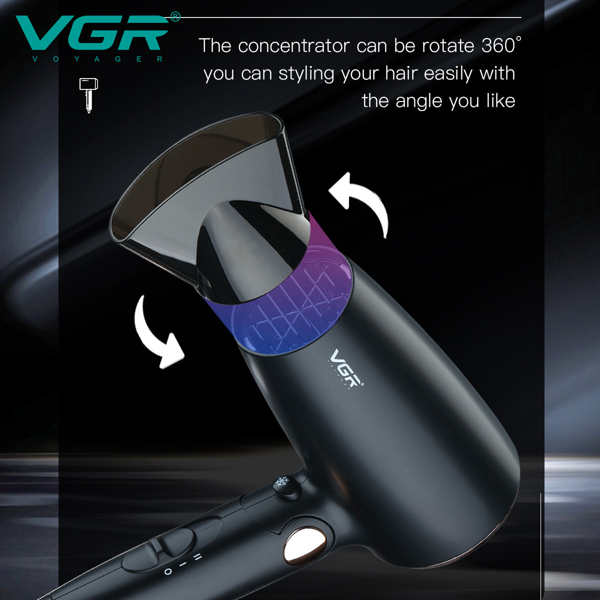 VGR V-439 – Asciugacapelli Professionale 1600W  Il VGR V-439 è un asciugacapelli professionale con una potenza di 1600W, ideale per un uso domestico o in salone.