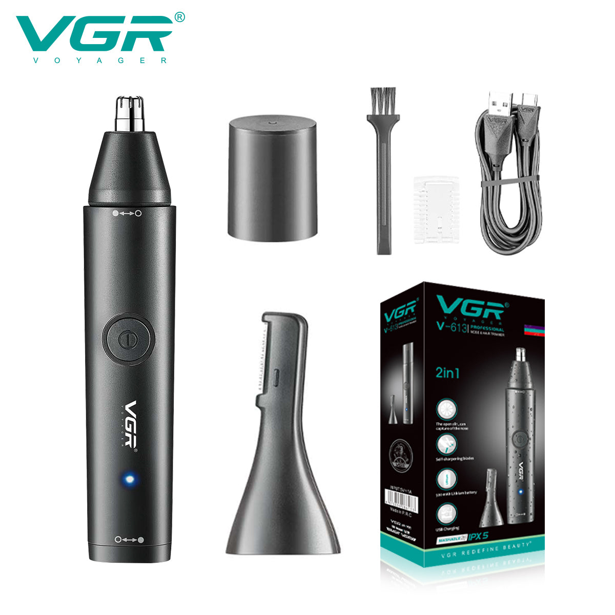 VGR V-613 – Trimmer Professionale per Orecchie, Naso e Sopracciglia