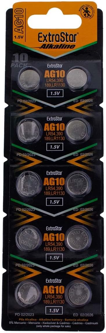 10 BATTERIE A BOTTONE PILE AG10 1,5v LR1130 389 SR54 SR1130 LR54