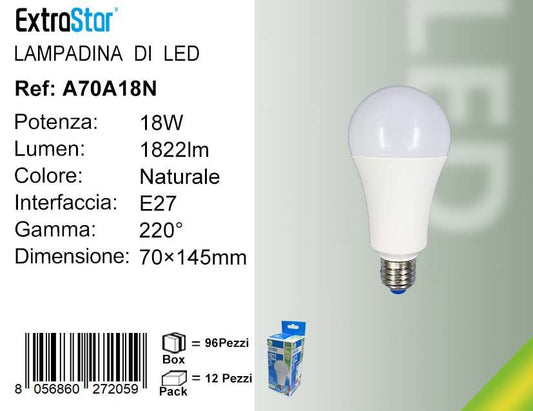 LAMPADINA LED E27 18W 1822LM 6500K