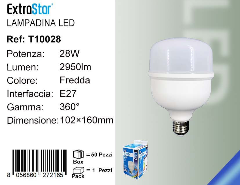 LAMPADA LED E27 28W 2950LM 6500K