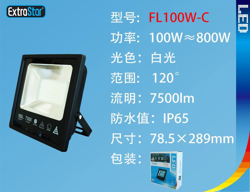 FARO A LED 100W 8000LM 6500K