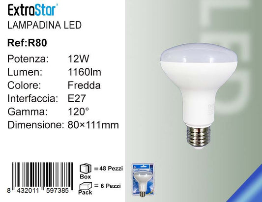 LAMPADINA LED E27 12W 1160LM 6500K